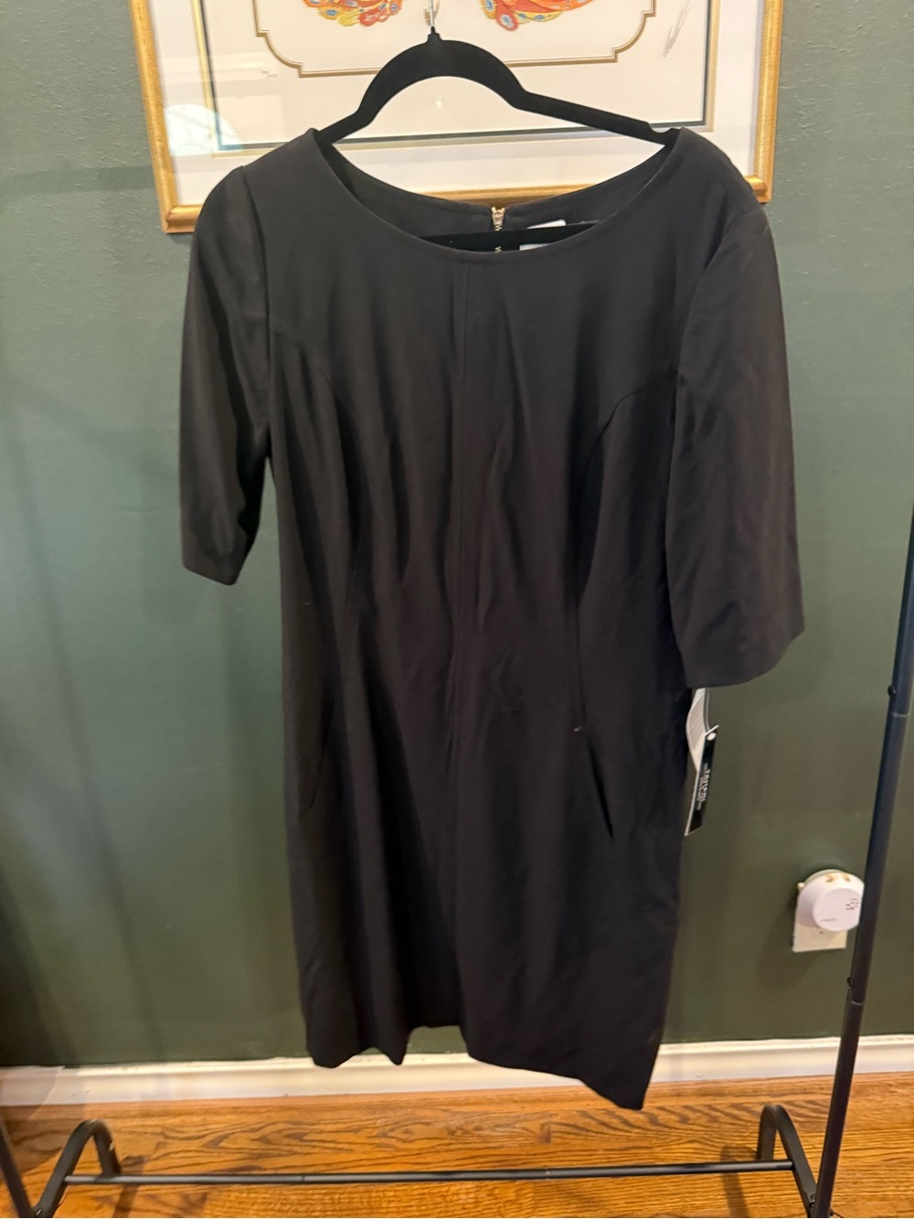 Tahari Black Midi Shift Dress